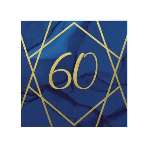 Picture of NAVY & GOLD GEODE 60 LUNCH NAPKIN - 33CM 16 PACK
